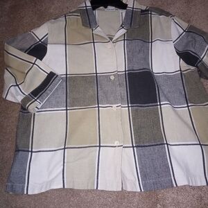 Cabin Creek Lady Windowpane Contemporary Plaids Top